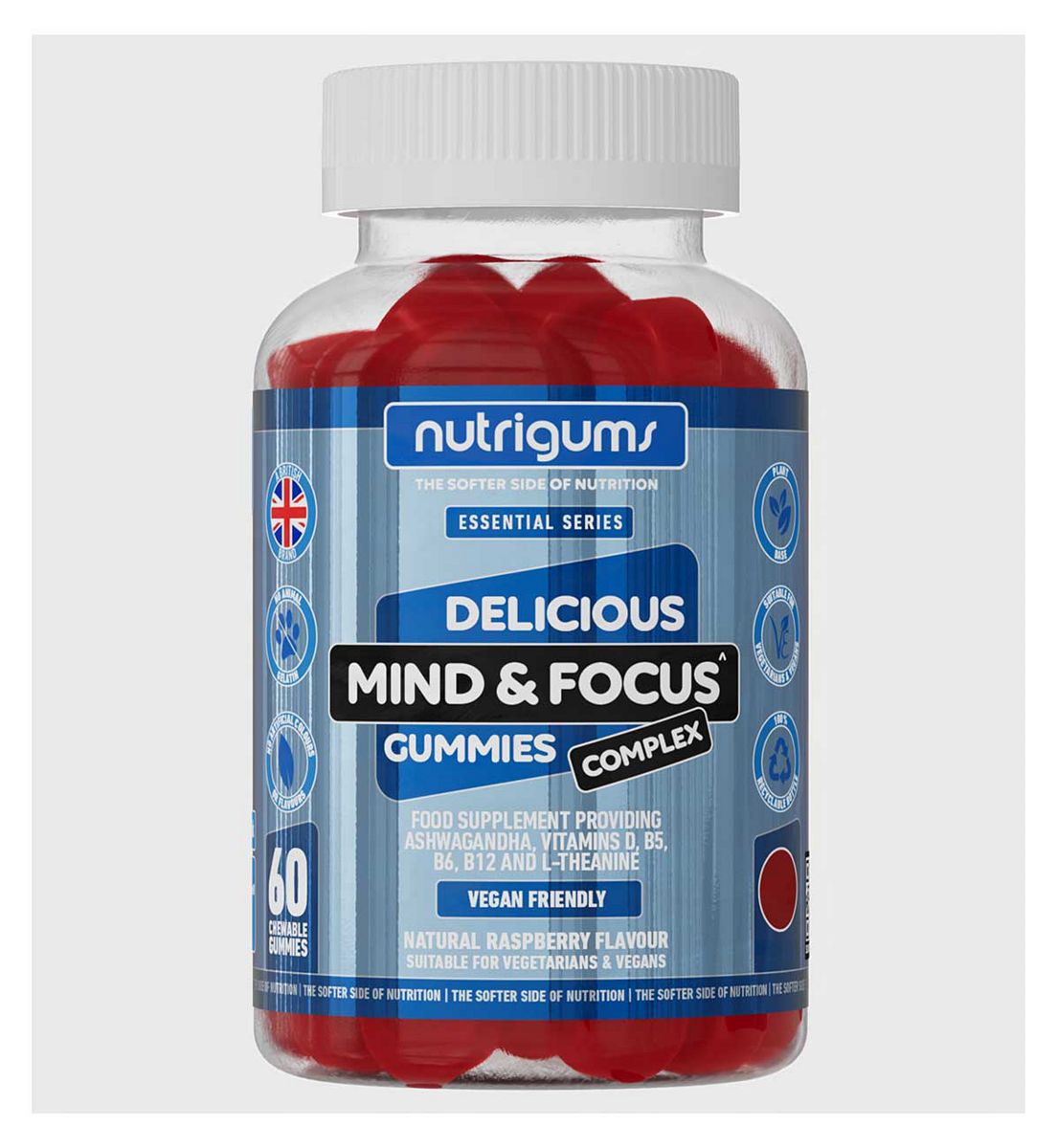 Nutrigums Vegan Ashwagandha Mind & Focus Gummies 60S