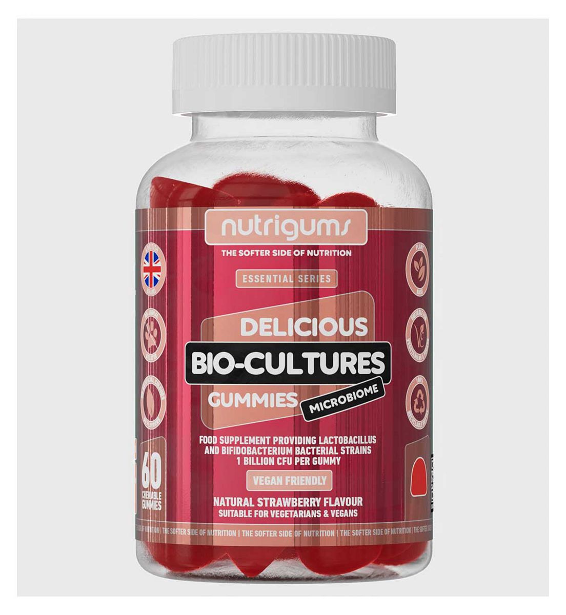 Nutrigums Vegan Bio-Cultures Microbiome Gummies 60S