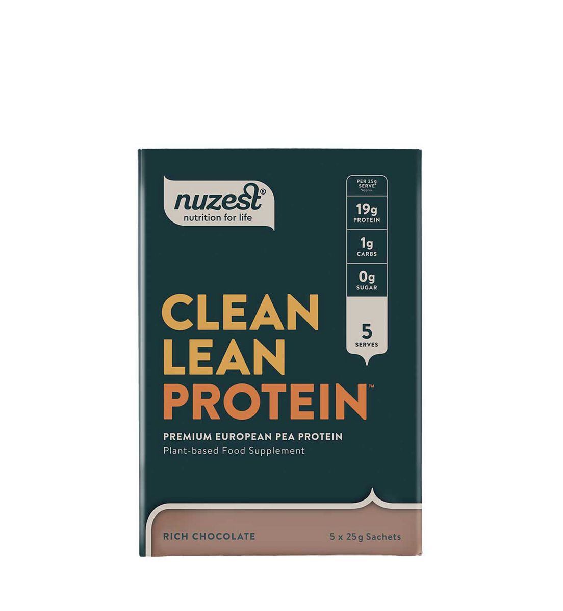 Nuzest Clean Lean Protein Premium European Pea Powder Rich Chocolate 5 X 25g