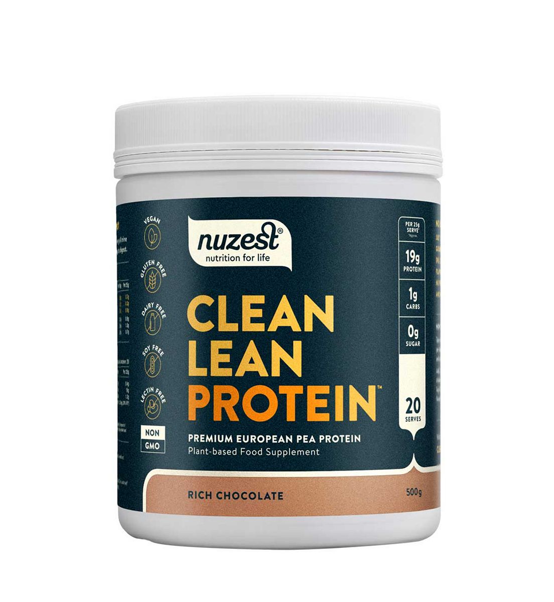 Nuzest Clean Lean Protein Premium European Pea Powder Rich Chocolate 500g