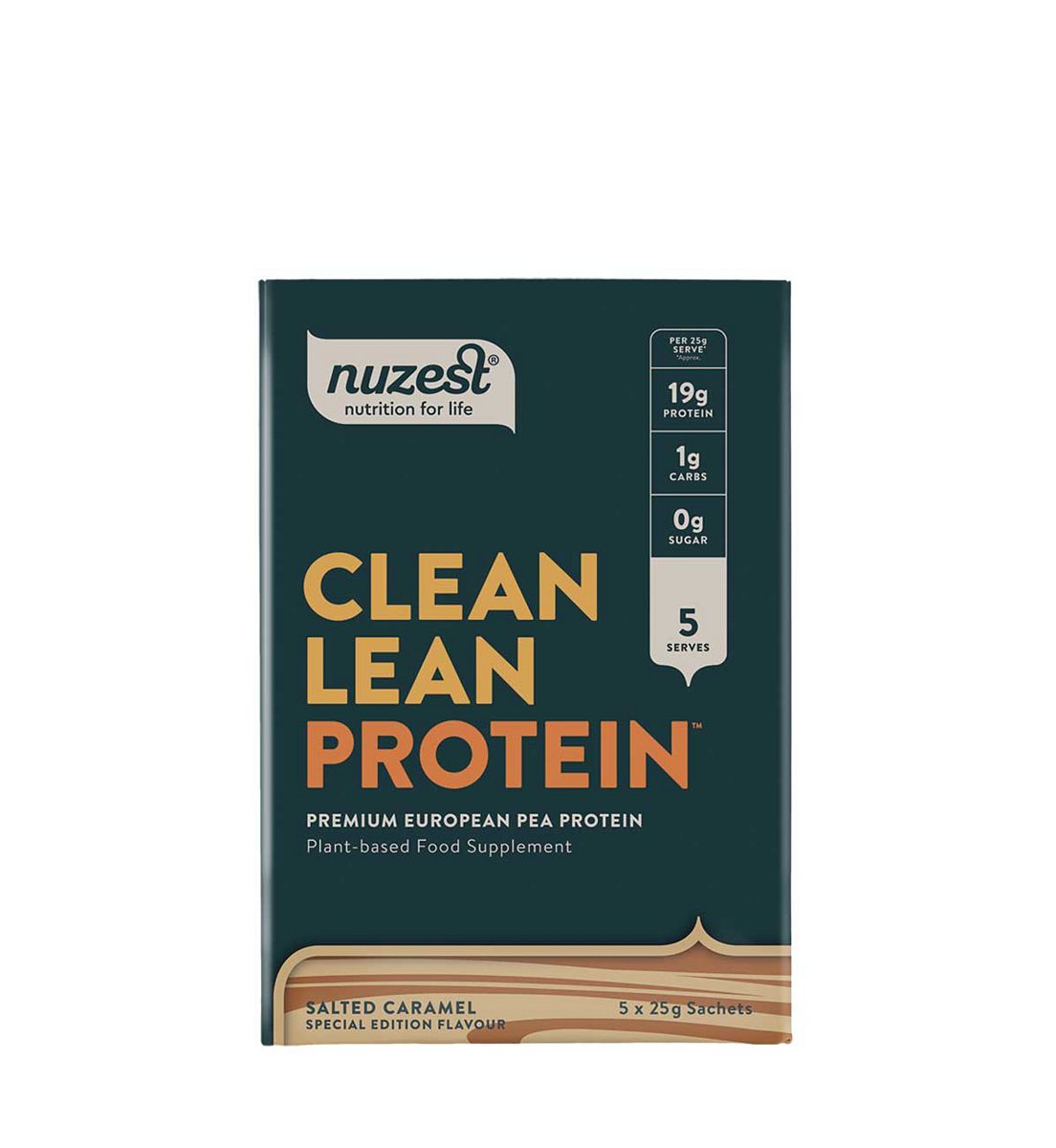 Nuzest Clean Lean Protein Premium European Pea Powder Salted Caramel 5 X 25g