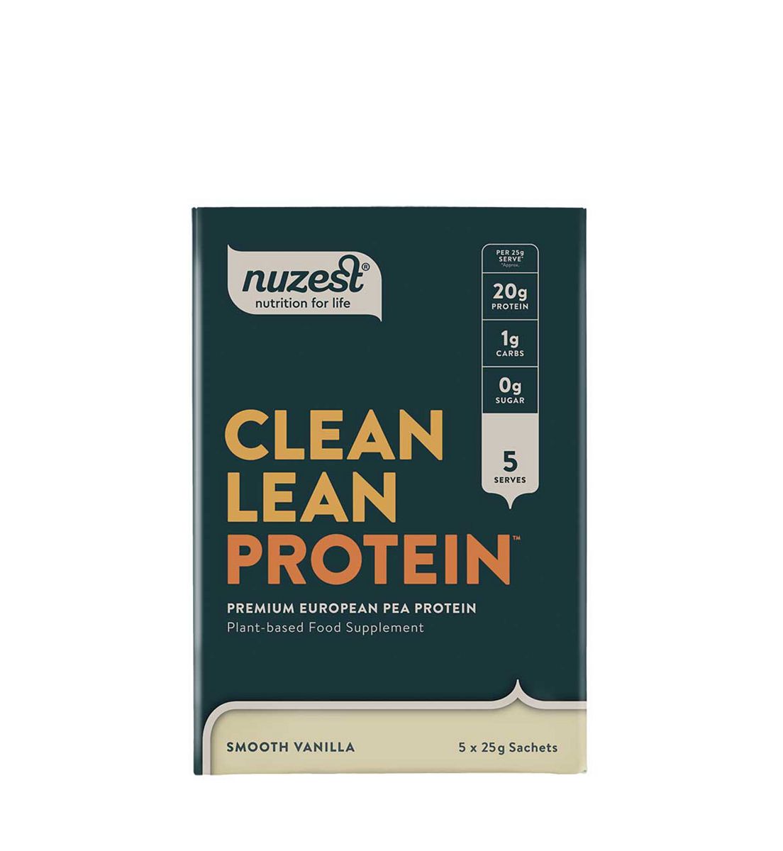 Nuzest Clean Lean Protein Premium European Pea Powder Smooth Vanilla 5 X 25g