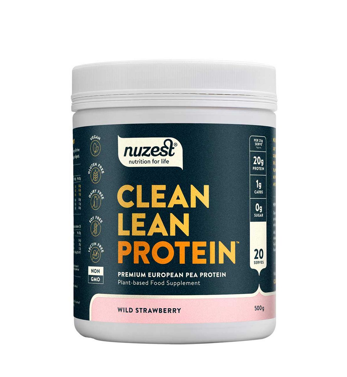 Nuzest Clean Lean Protein Premium European Pea Powder Wild Strawberry 500g