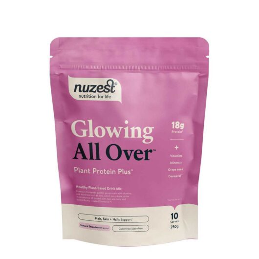 Nuzest Protein Plus Glowing All Over Strawberry European Pea Powder 250g