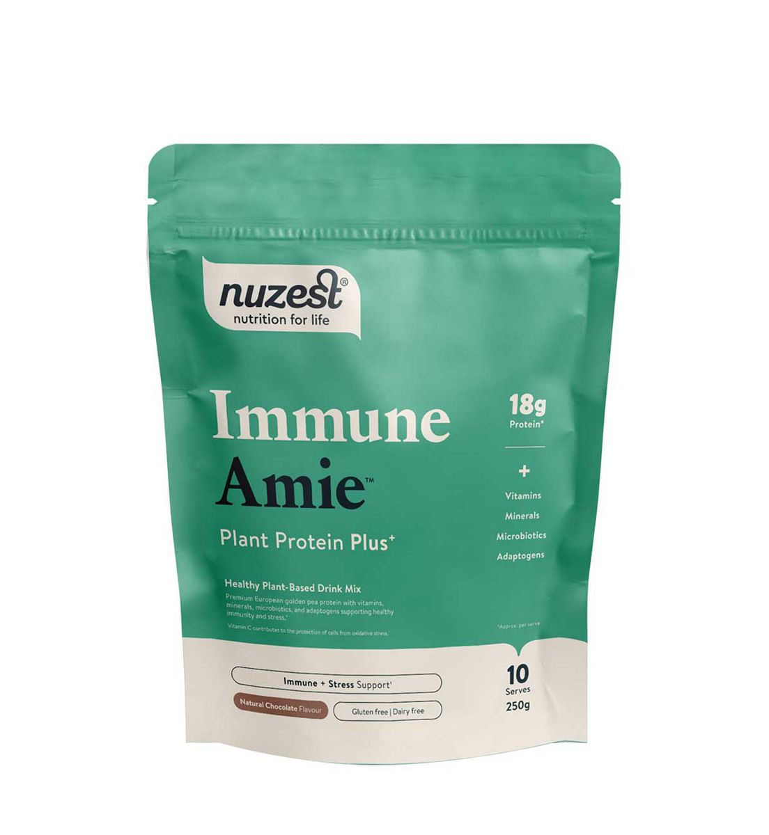Nuzest Protein Plus Immune Amie Chocolate European Pea Powder 250g