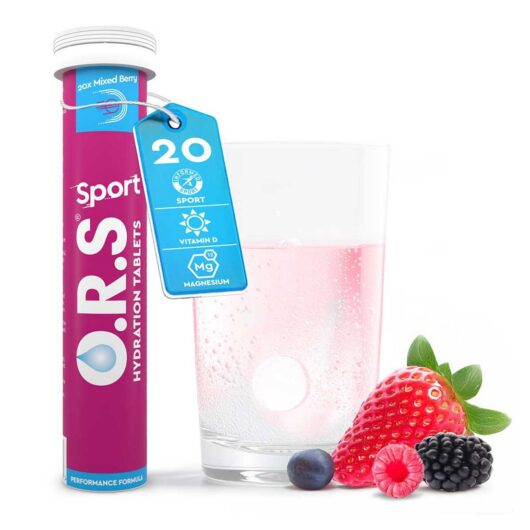 ORS O.r.s Hydration For Sports, Mixed Berry Electrolyte Tablets With Vitamin D & Magnesium - 20