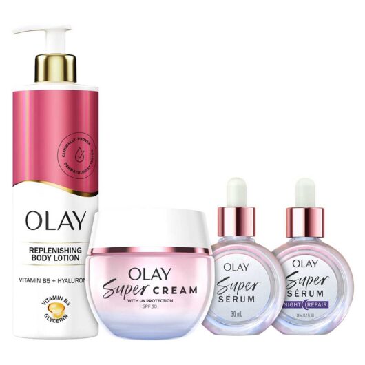 Olay Replenishing Bundle Hyaluronic Acid Body Lotion 500Ml & Super Cream Spf30 50ml