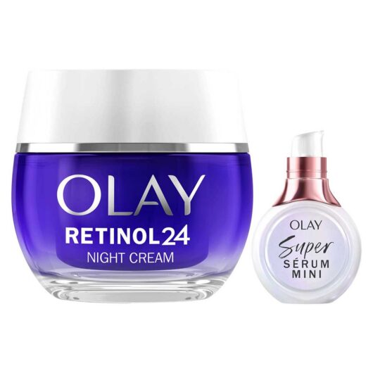Olay Retinol 24 Night Cream 50Ml & Super Serum, Hydrating Face Serum 14Ml Bundle