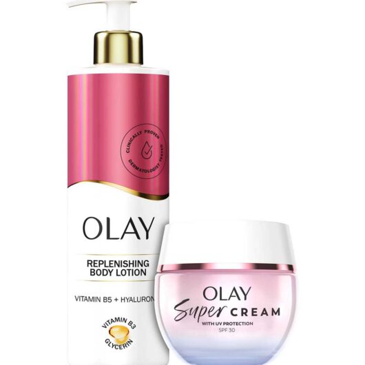 Olay Super Bundle Hyaluronic Acid Body Lotion 500Ml & Cream Spf30 50ml