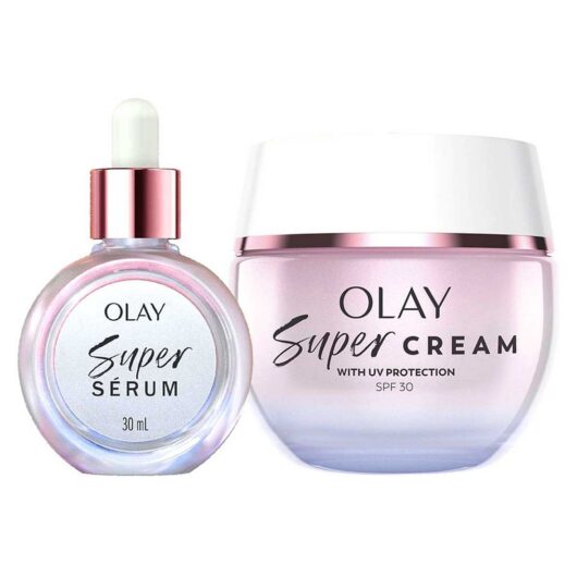 Olay Super Cream Face Moisturiser & Serum 30Ml Bundle