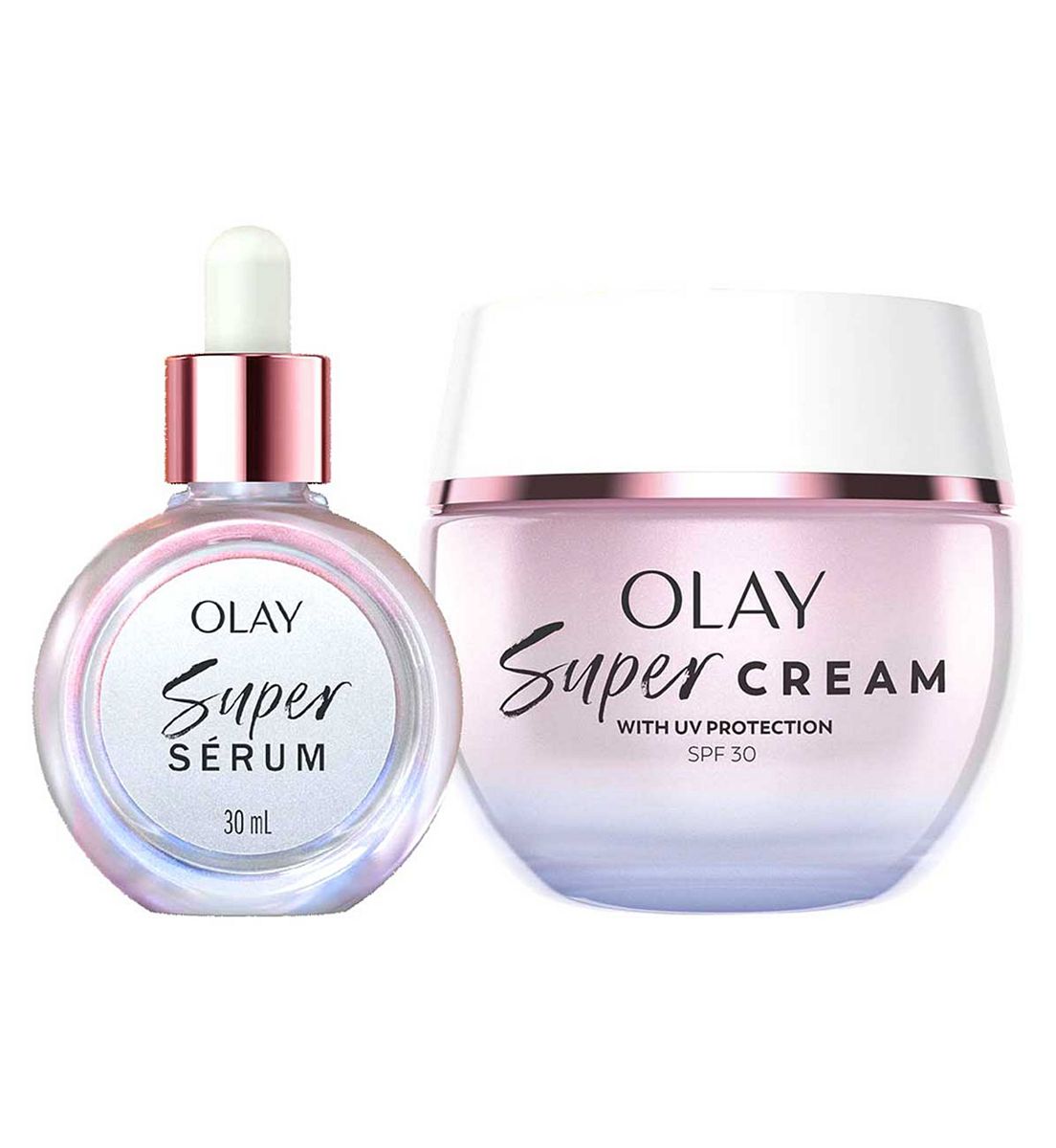 Olay Super Cream Face Moisturiser & Serum 30Ml Bundle