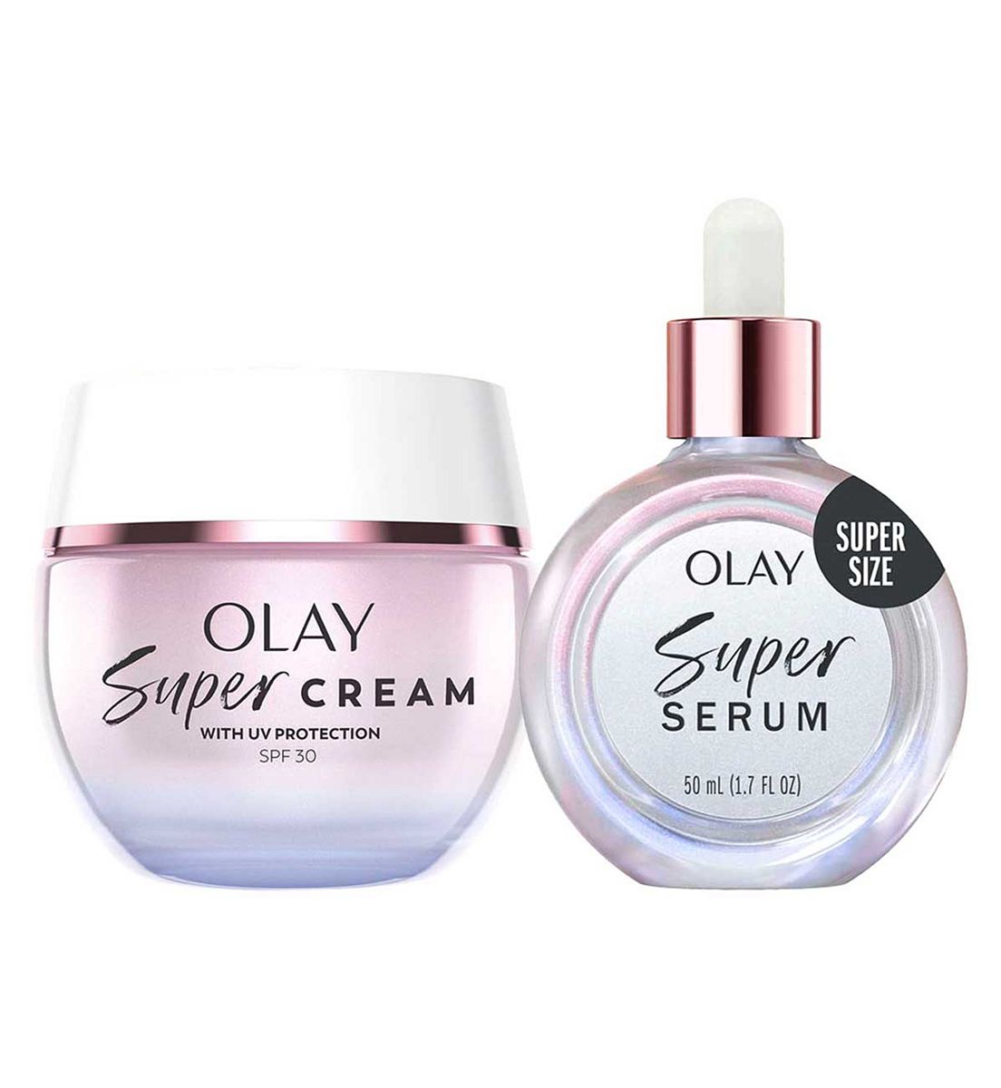 Olay Super Cream Face Moisturiser & Serum 50Ml Bundle