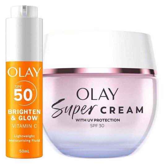 Olay Super Cream Face Moisturiser & Vit C Fluid Bundle