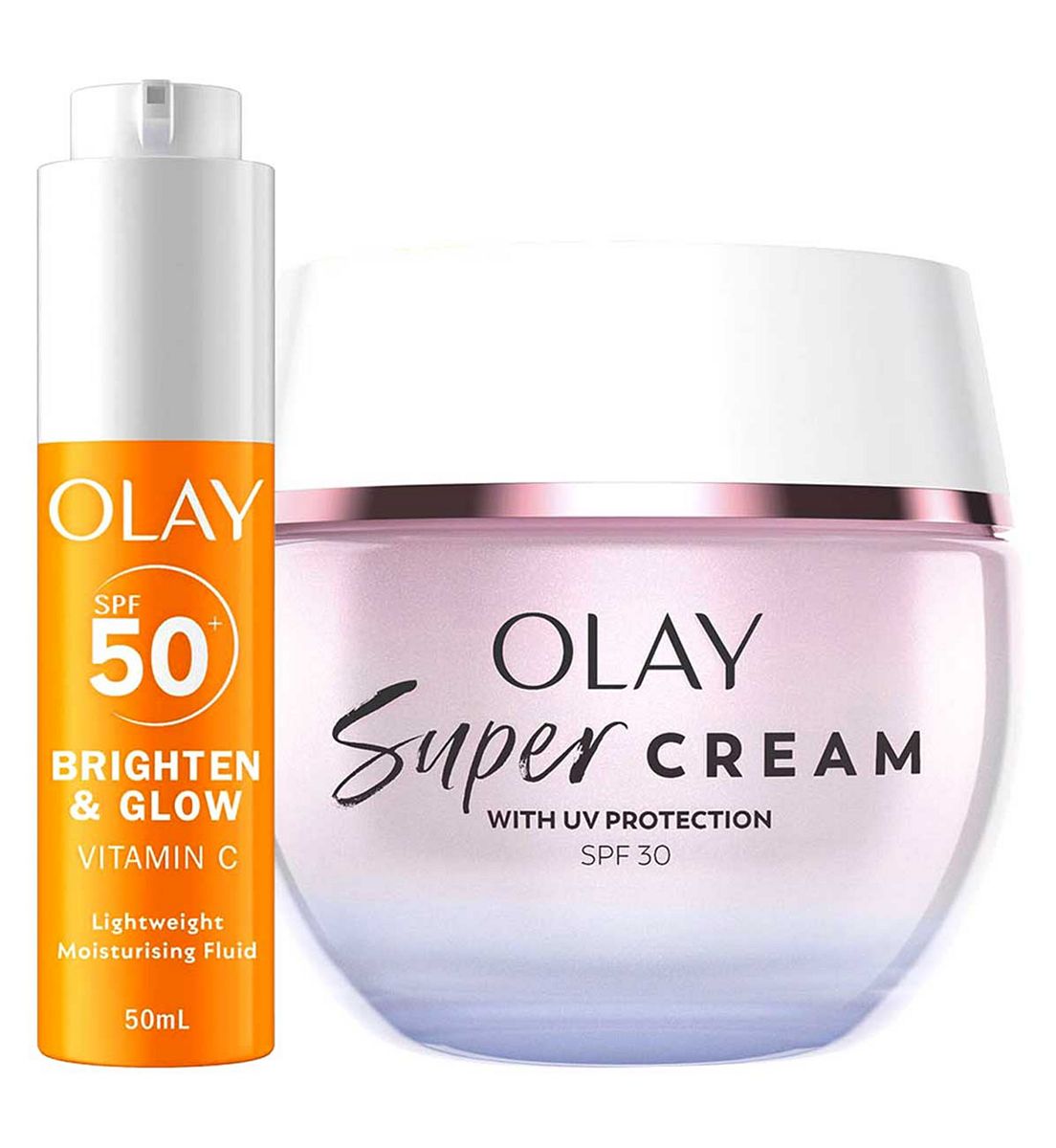 Olay Super Cream Face Moisturiser & Vit C Fluid Bundle