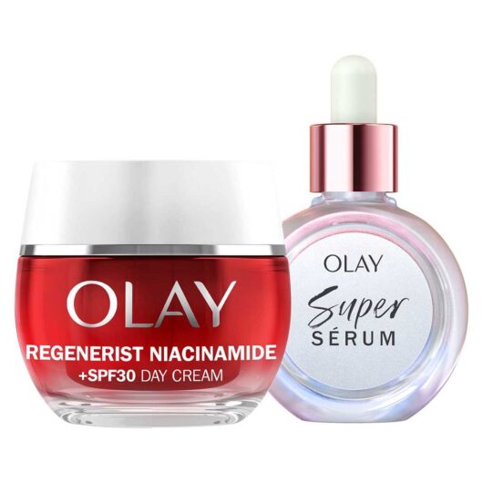 Olay Super Serum 30Ml & Regenerist Niacinamide Spf30 Day Cream 50Ml Bundle