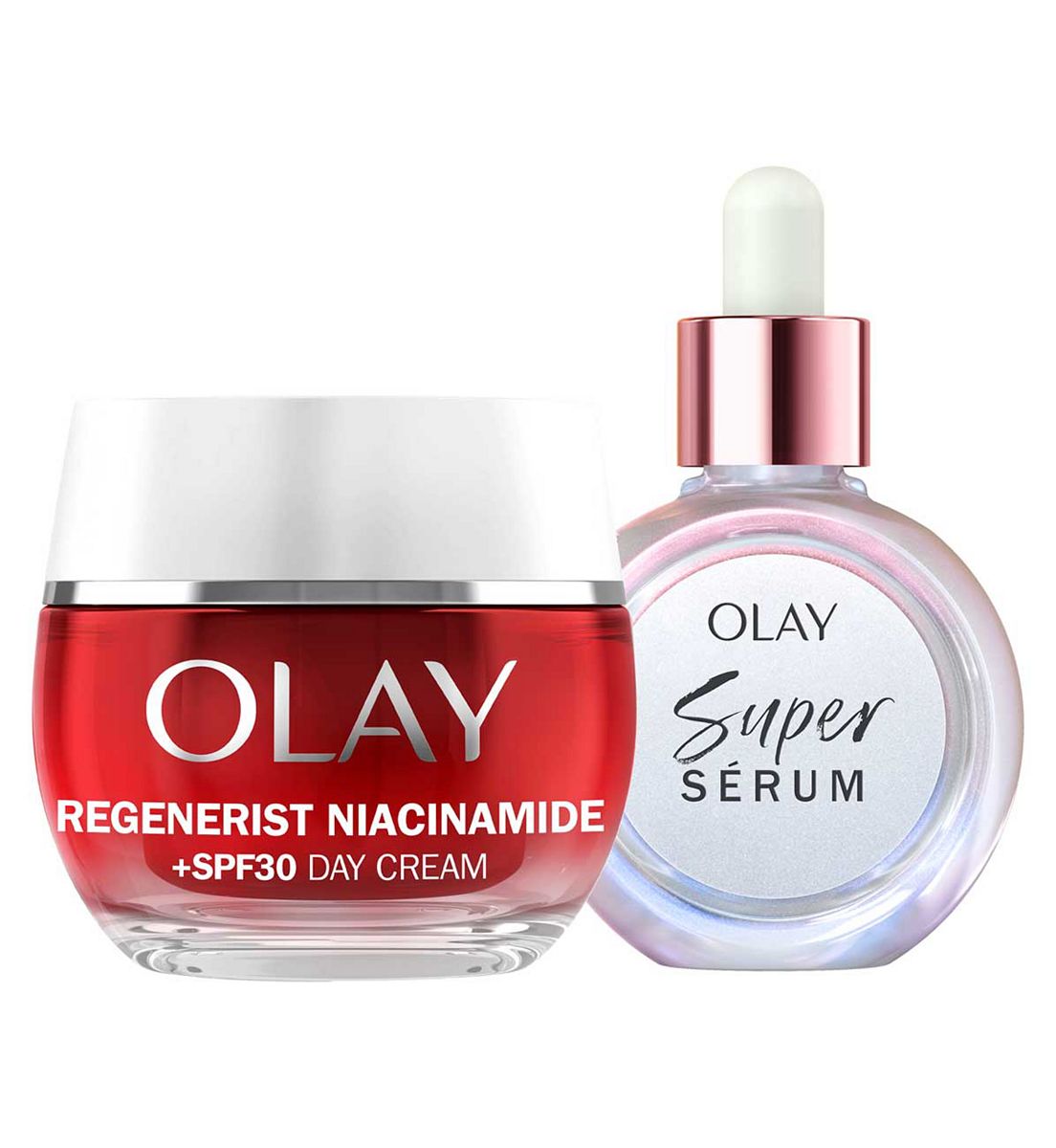 Olay Super Serum 30Ml & Regenerist Niacinamide Spf30 Day Cream 50Ml Bundle