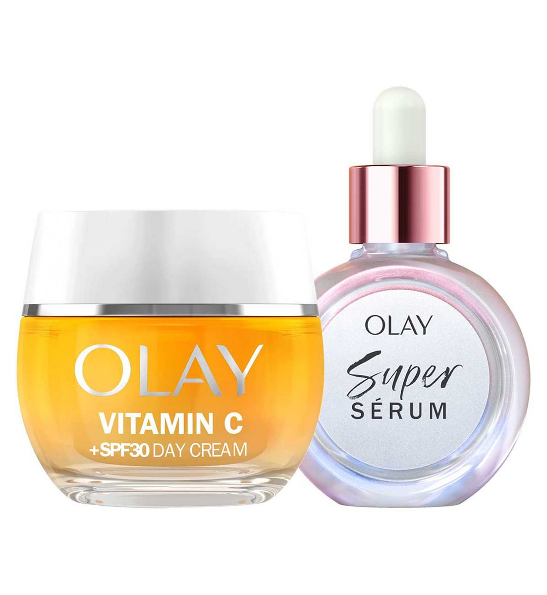 Olay Super Serum 30Ml & Vitamin C Anti-Dark Spot Spf30 Day Cream 50Ml Bundle