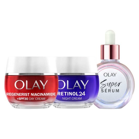 Olay Super Serum, Retinol 24 Night Cream & Regenerist Niacinamide Day Bundle