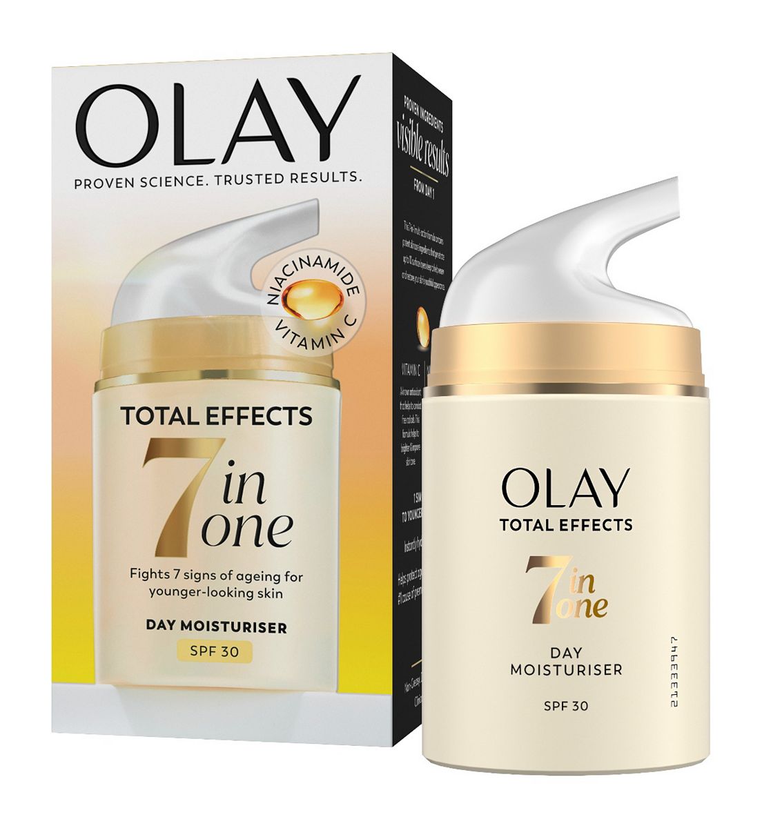 Olay Total Effects Spf 30, 7 In 1 Anti-Ageing Moisturiser, 50ml, Our Strongest Protection