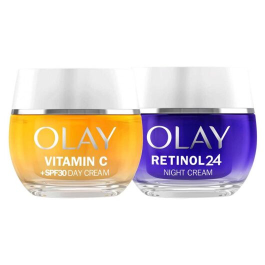 Olay Vitamin C Spf30 Day Cream 50Ml & Retinol 24 Night Bundle