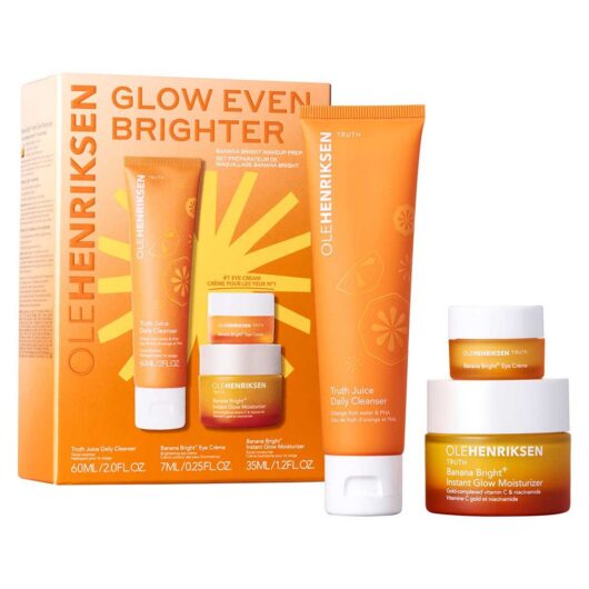 Ole Henriksen Glow Even Brighter Banana Bright+ Makeup Prep Set With Vitamin C And Hyaluronic Acid
