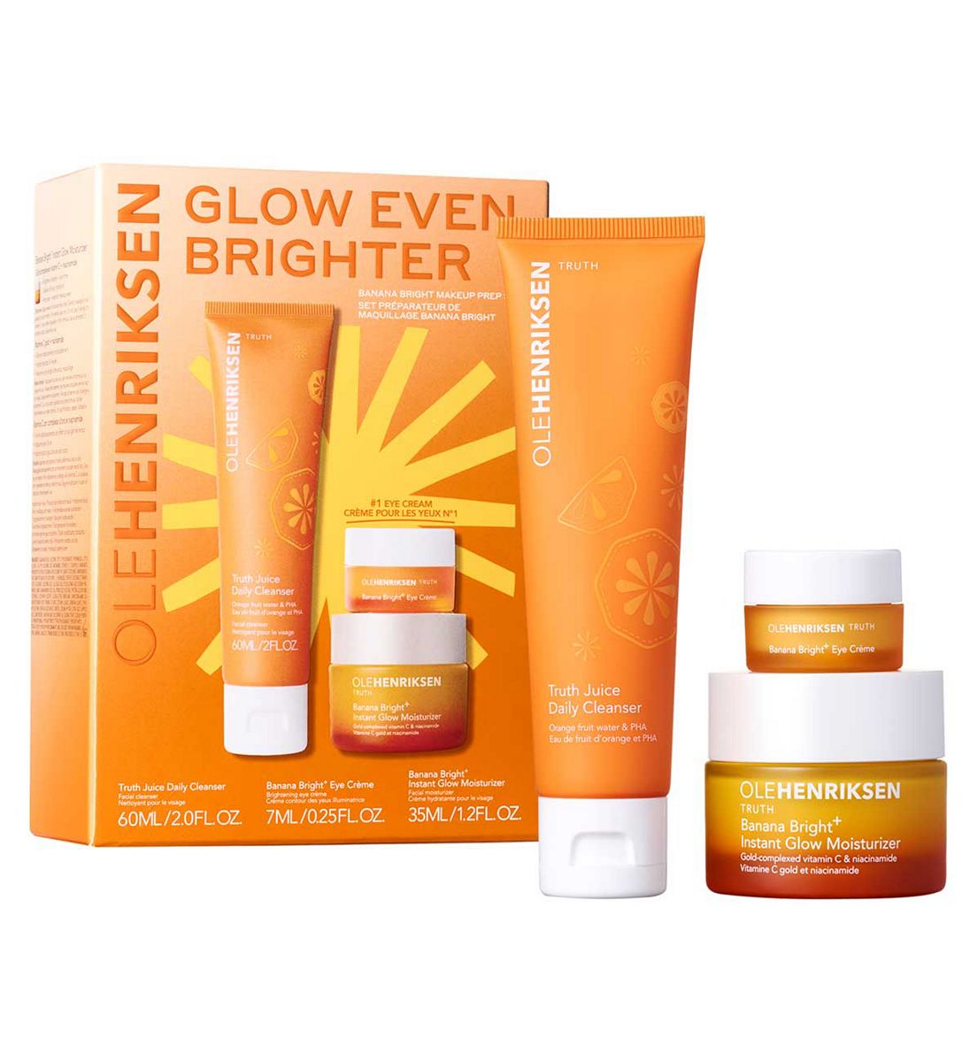 Ole Henriksen Glow Even Brighter Banana Bright+ Makeup Prep Set With Vitamin C And Hyaluronic Acid