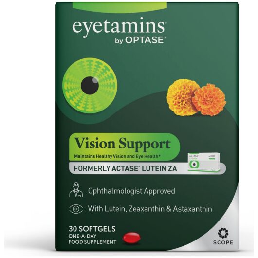 Optase Eyetamins By Vision Support Food Supplement 30 Soft Gels.
