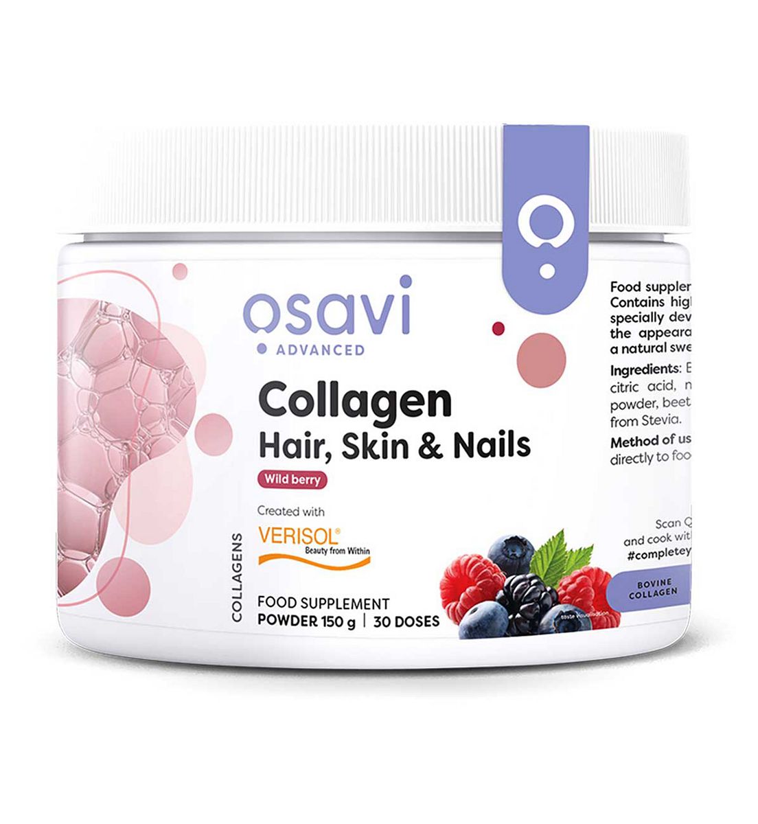 Osavi - Collagen Peptides (Hair, Skin & Nails), Wild Berry 150g