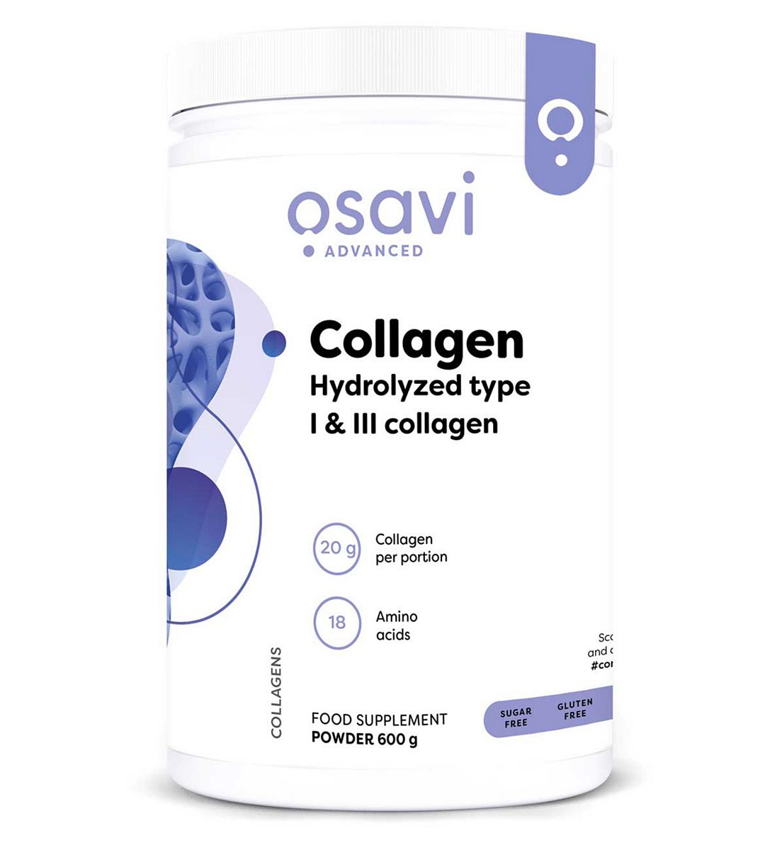 Osavi Collagen Peptides - Hydrolyzed Type 1 & 3 600g