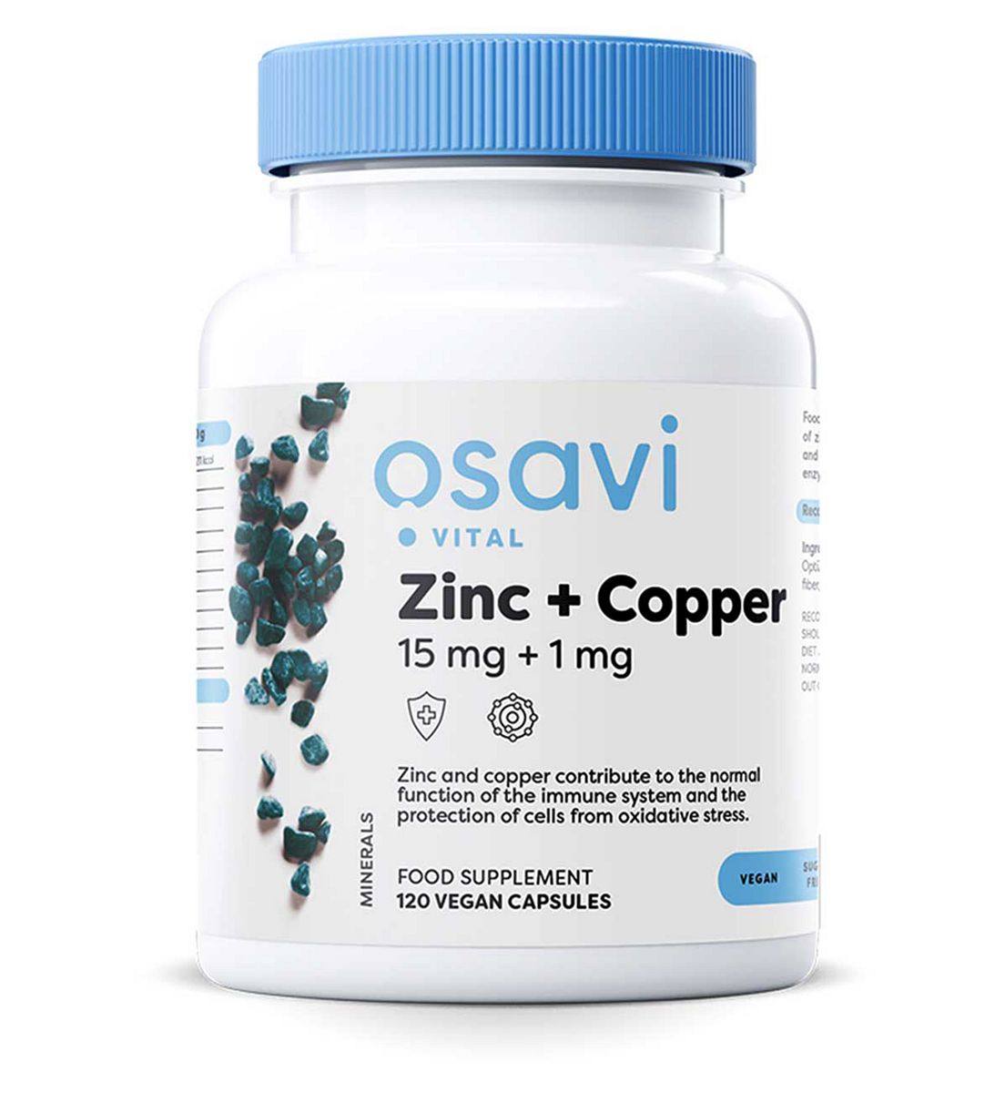 Osavi - Zinc + Copper, 15Mg 1Mg 120 Vegan Capsules