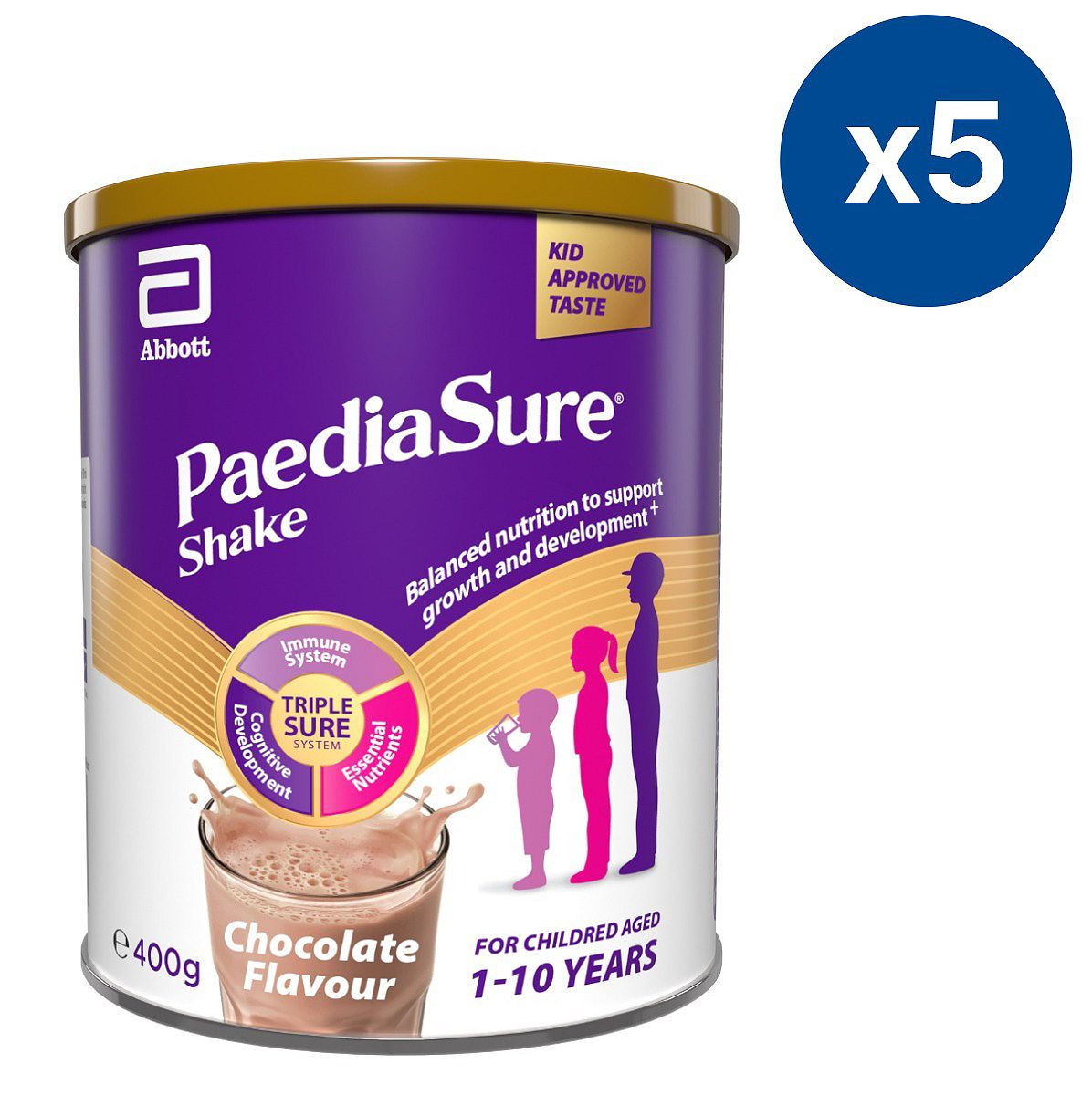 Paediasure Shake Nutritional Supplement Chocolate 400G X5