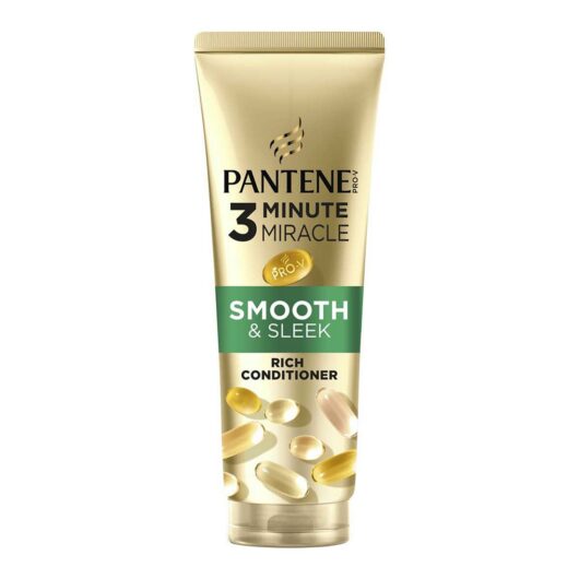Pantene Pro-V Smooth & Sleek 3 Minute Miracle Rich Conditioner 220Ml For Frizzy, Dry Hair Br/>