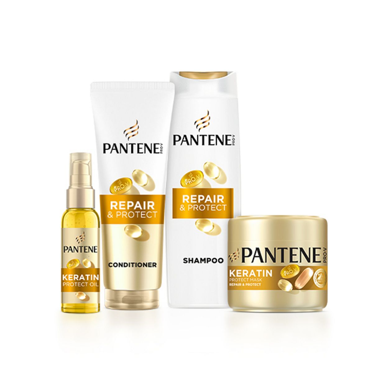 Pantene Repair & Protect Bundle - Shampoo, Conditioner, Hair Mask Oil