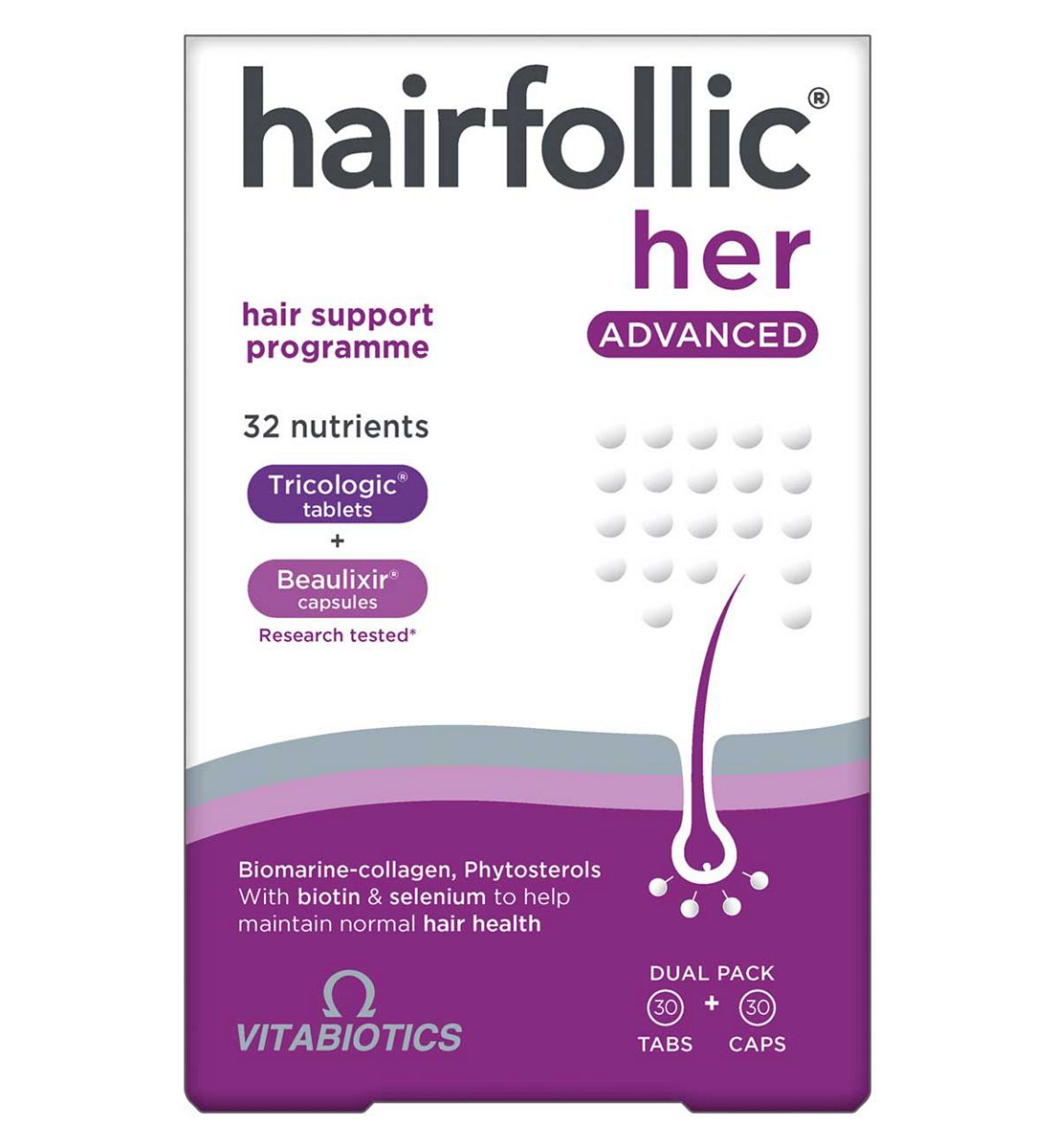 Perfectil Vitabiotics Hairfollic Her Advanced - 30 Tablets + Capsules