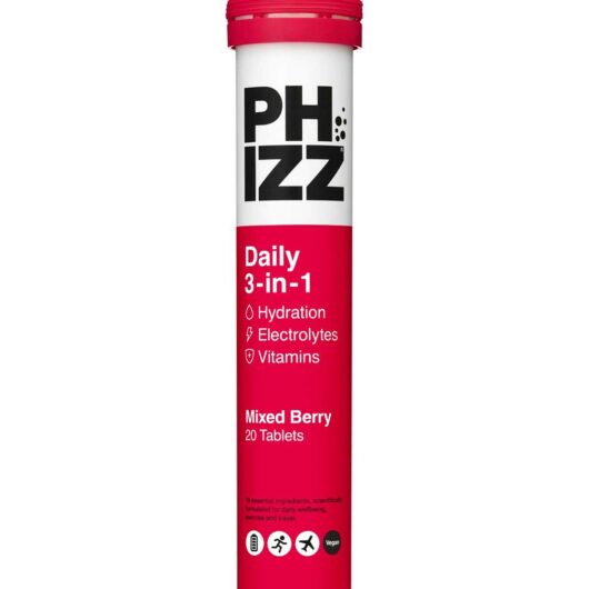 Phizz Daily Mixed Berry 3-In-1 Hydration, Electrolytes And Vitamins Effervescent (20 Tablets)