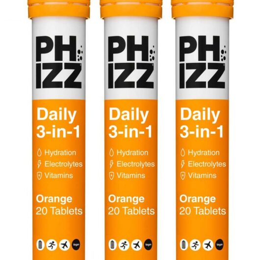 Phizz Orange 3 In 1 Hydration, Electrolytes And Vitamins Effervescent Bundle (60 Tablets)