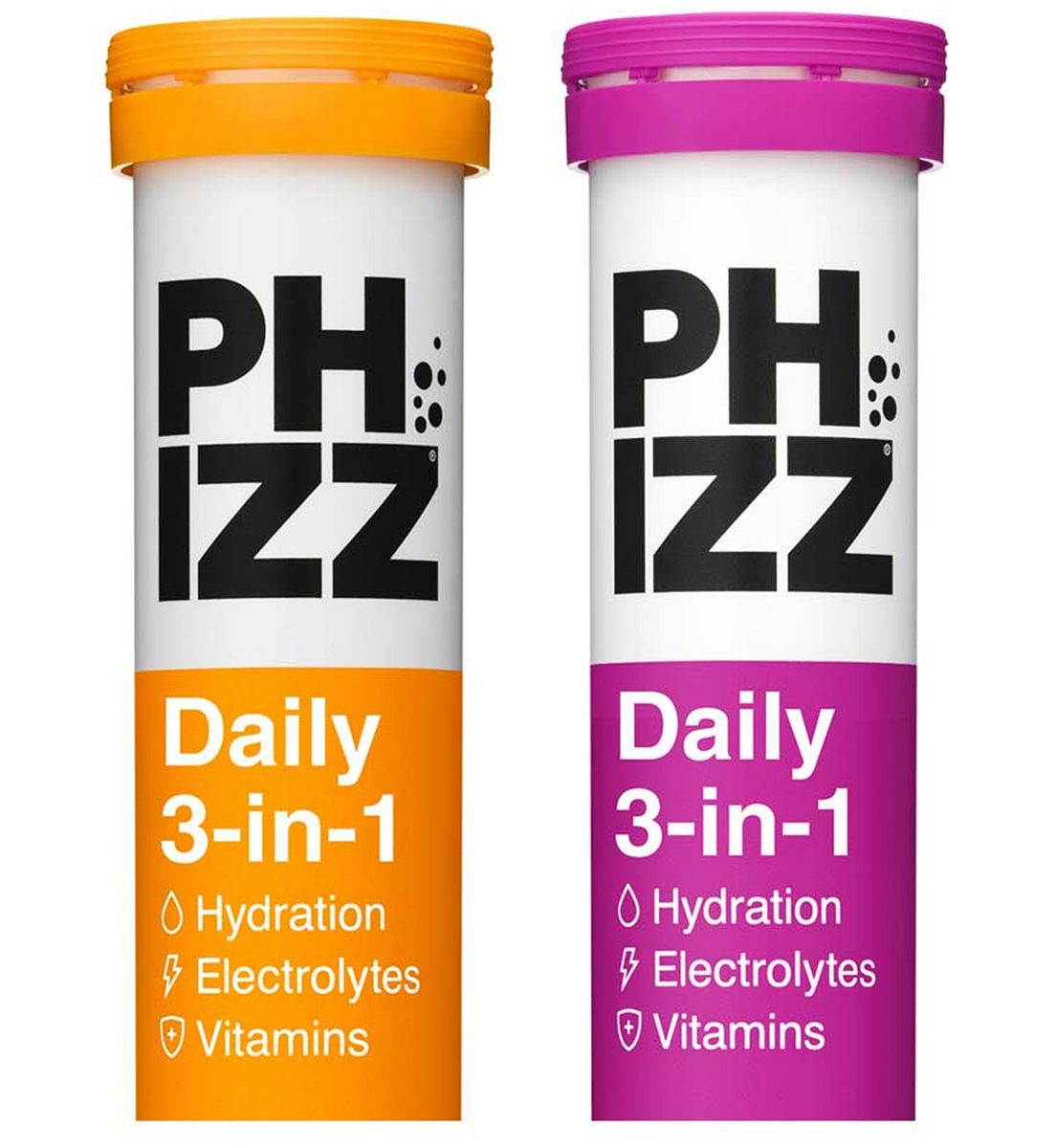 Phizz Orange & Apple + Blackcurrant 3-In-1 Hydration, Electrolytes And Vitamins Effervescent Bundle (40 Tablets)