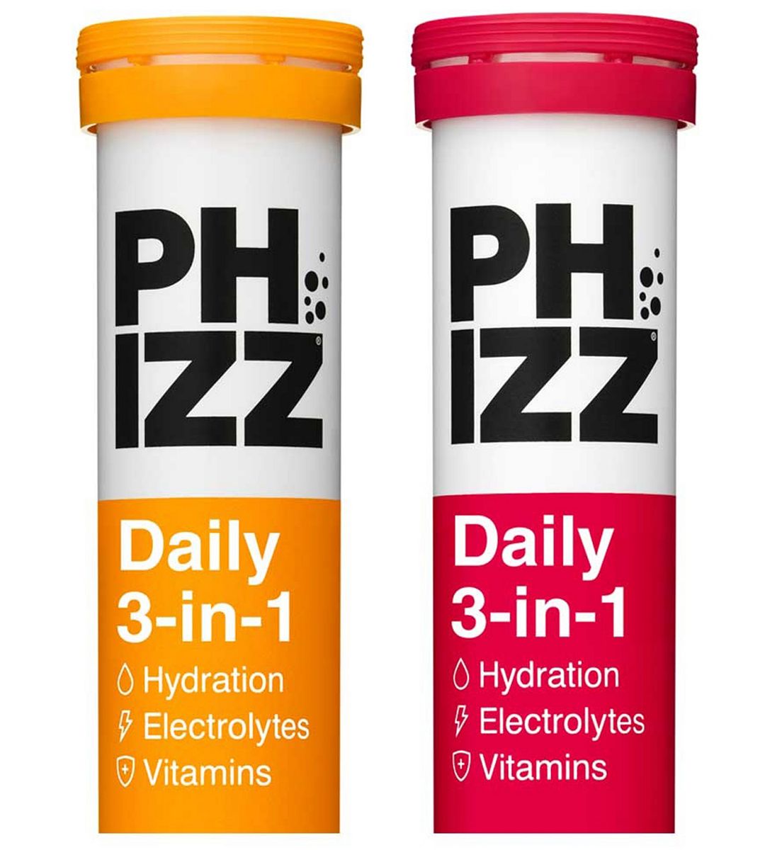 Phizz Orange & Mixed Berry 3-In-1 Hydration, Electrolytes And Vitamins Effervescent Bundle (40 Tablets)