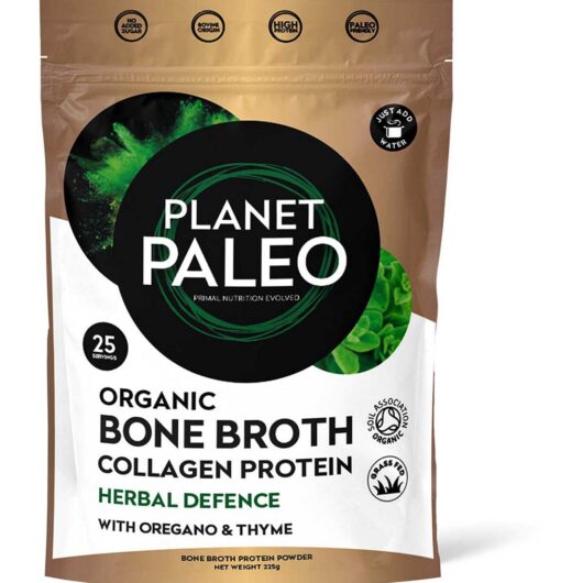 Planet Paleo Organic Bone Broth Protein Powder Herbal Defence 225g