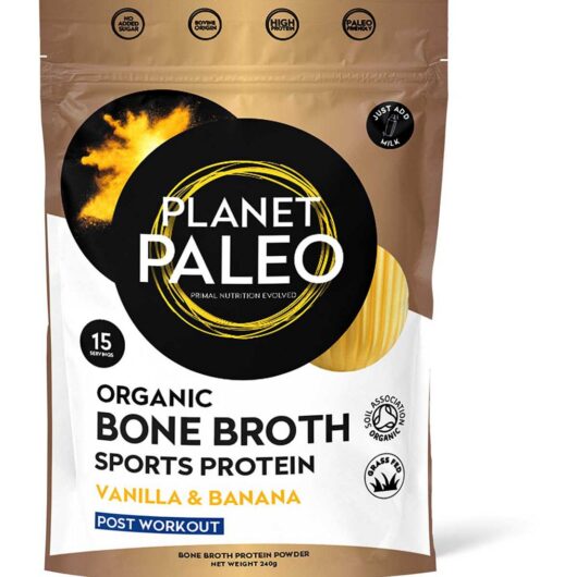 Planet Paleo Organic Bone Broth Protein Powder Sports Vanilla & Banana 240g