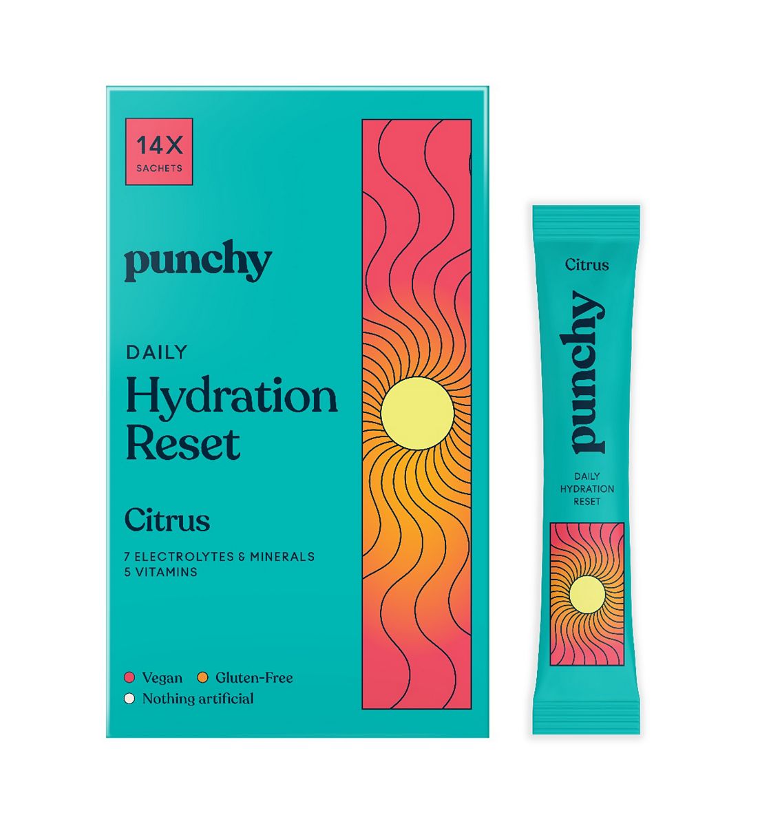 Punchy Electrolytes Daily Hydration Reset Citrus 14 X 4.85G Sachets