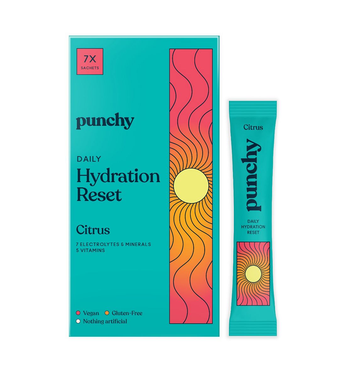 Punchy Electrolytes Daily Hydration Reset Citrus 7 X 4.85G Sachets