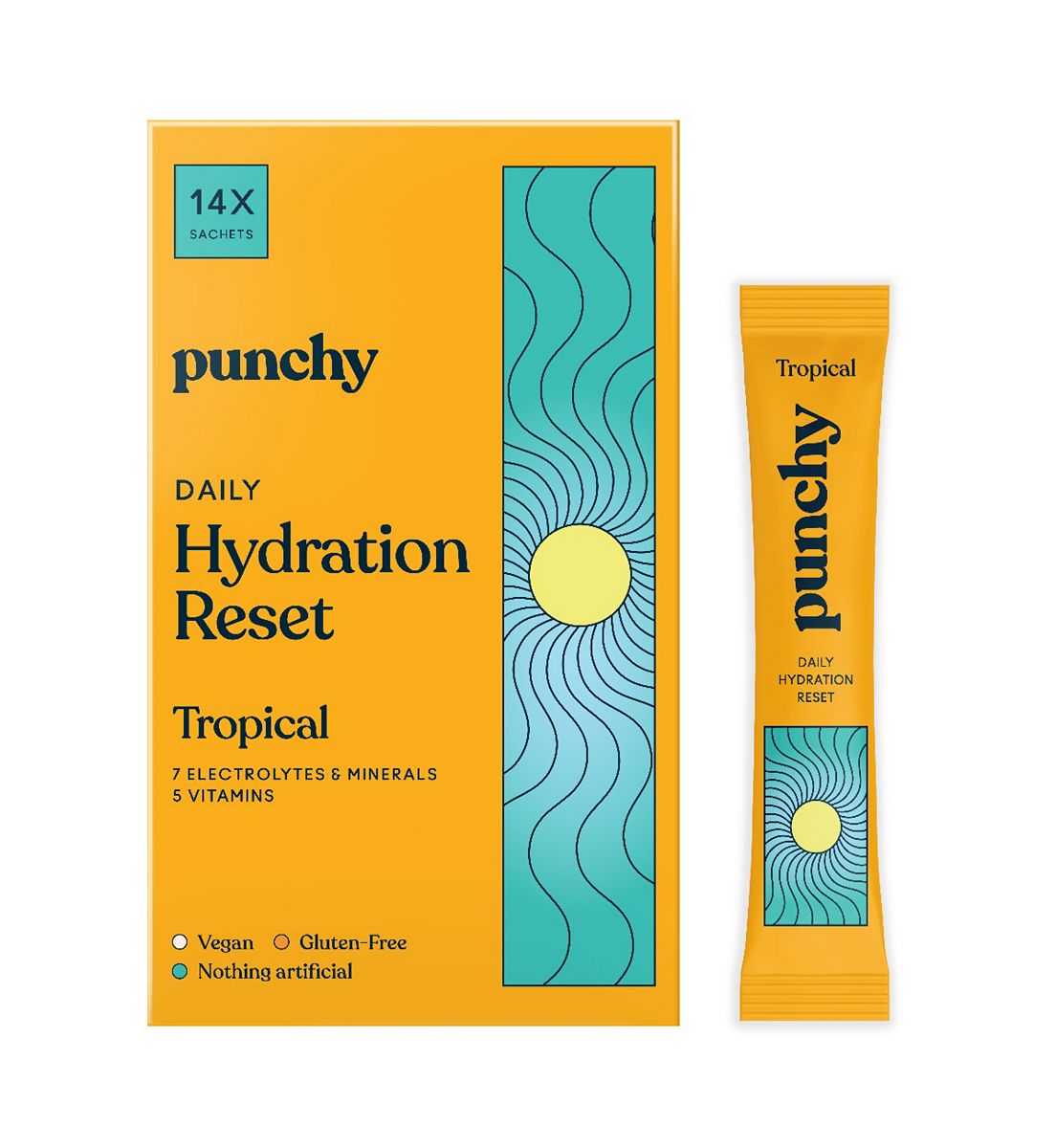 Punchy Electrolytes Daily Hydration Reset Tropical 14X 4.85G Sachets