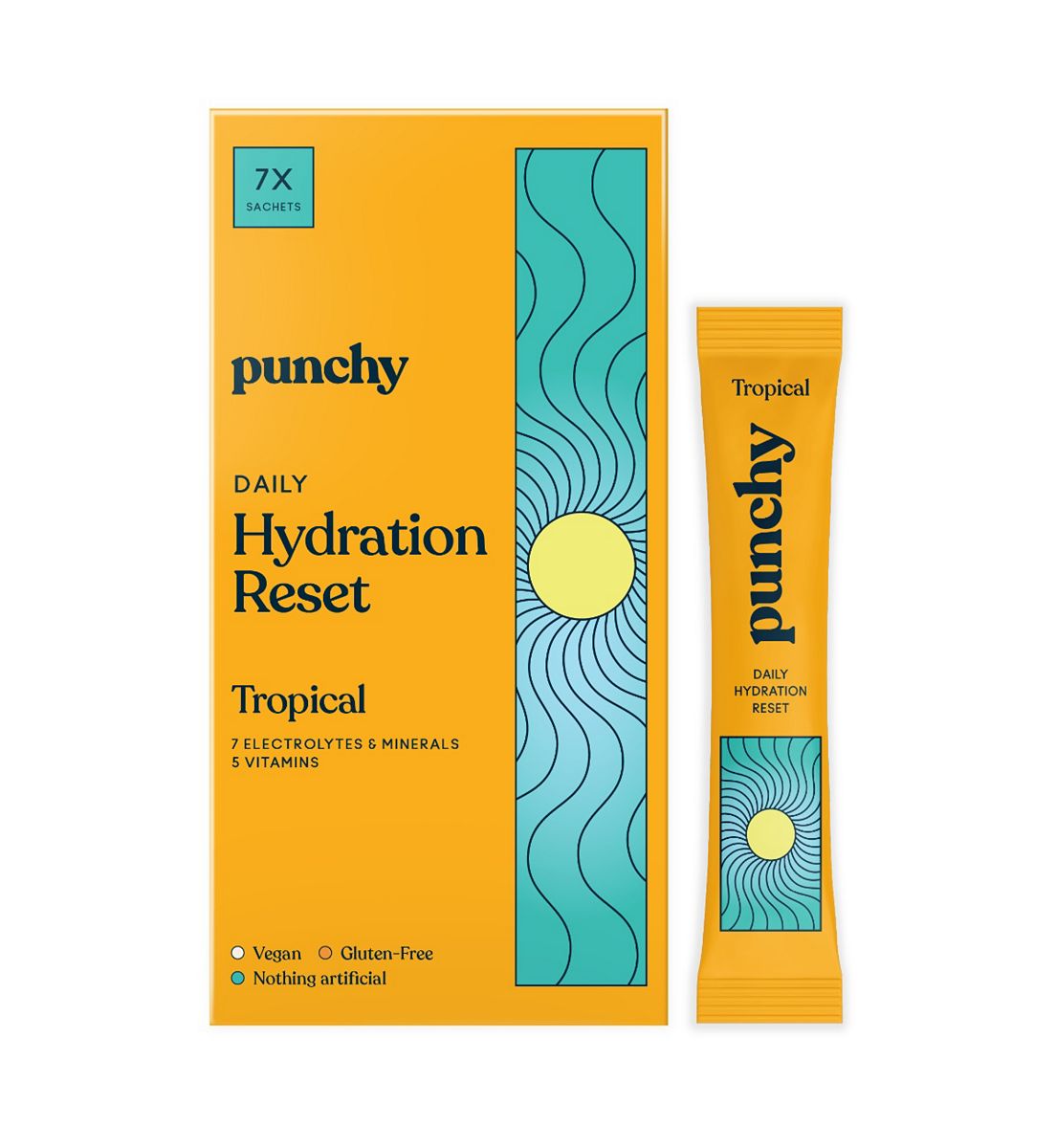 Punchy Electrolytes Daily Hydration Reset Tropical 7 X 4.85G Sachets