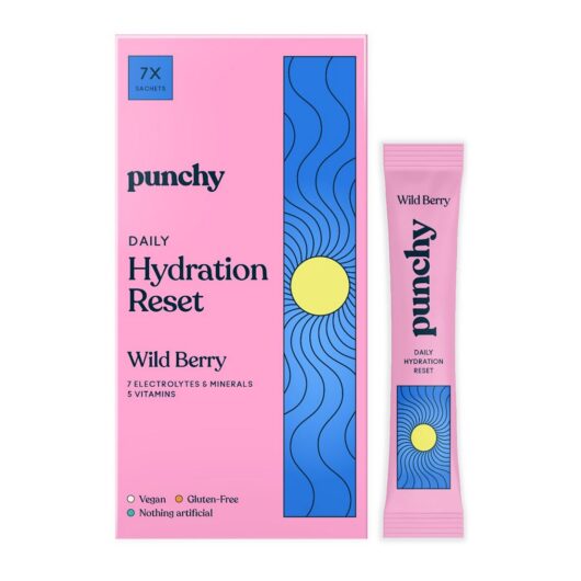 Punchy Electrolytes Daily Hydration Reset Wild Berry 7 X 5.1G Sachets