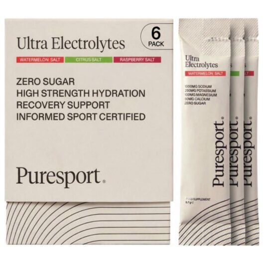 Puresport Ultra Electrolytes Trial Pack Watermelon X2, Citrus X2 & Raspberry X 2 38.4g - 6 Sachets