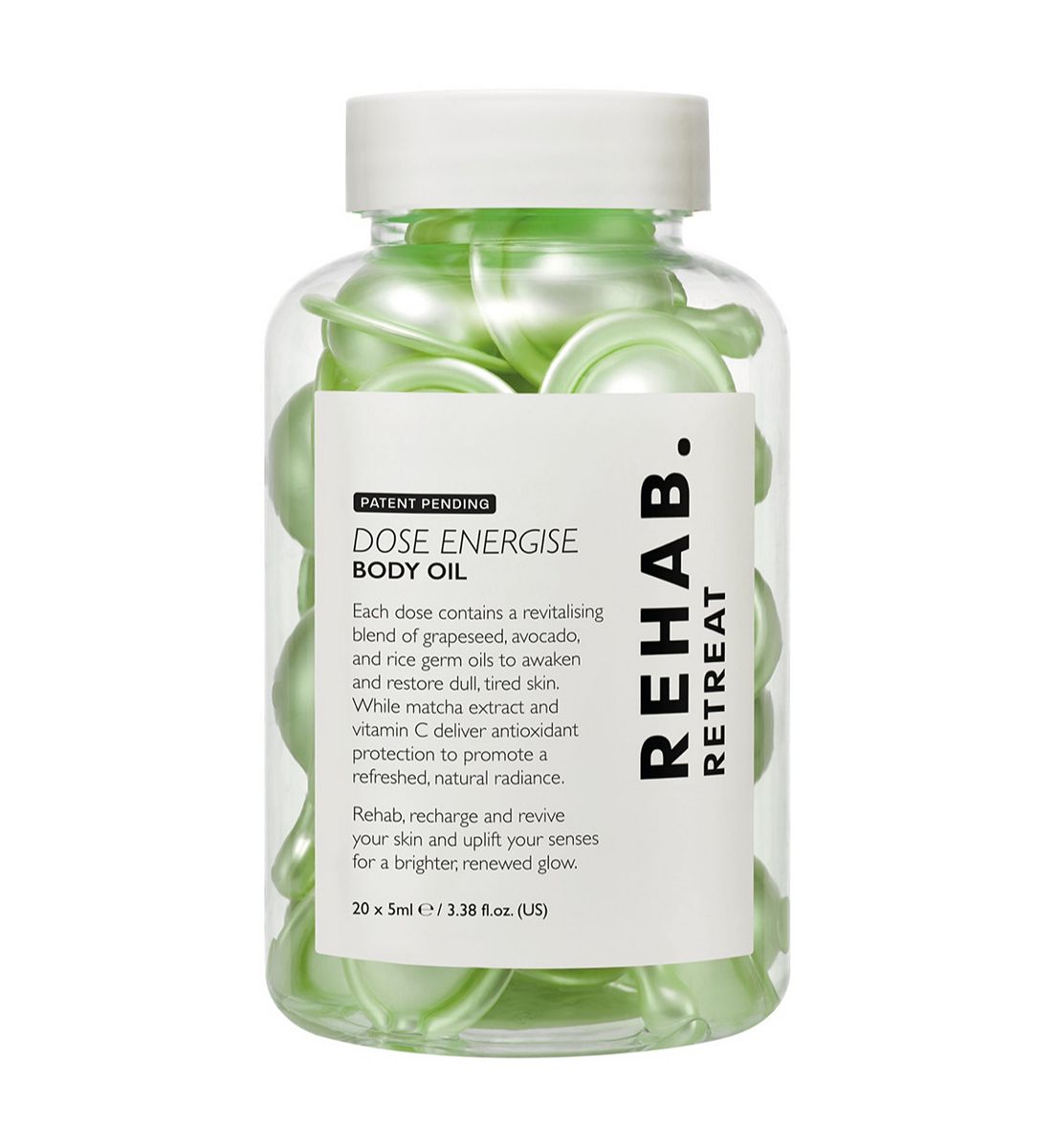 REHAB. Retreat Dose Energise Body Oil, 5ml
