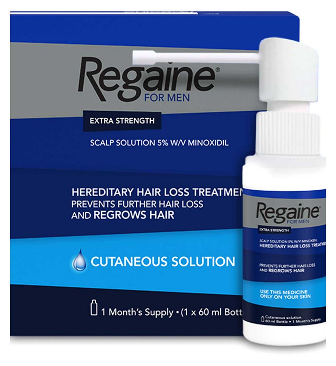 Regaine For Men Extra Strength Scalp Solution 5% W/v Minoxidil - 1 Month's Supply
