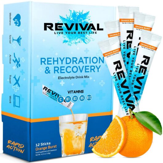 Revival Drinks Ltd Revival Rapid Rehydration - Electrolyte Powder Sachet Orange Burst 12 Pack