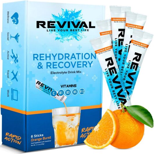 Revival Drinks Ltd Revival Rapid Rehydration - Electrolyte Powder Sachet Orange Burst 6 Pack